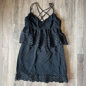 Gianni Bini black lace peplum dress 10